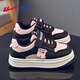 Warrior Girls Casual Sneakers Spring and Autumn Campus Velcro Lightweight Sports Shoes WZ-1468 Black/Pink 34