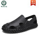 Woodpecker Roman Sandals Summer Extra Large Black New Breathable Lazy Driving Casual Shoes Soft Sole Driving Men's Shoes 9926 Beige 38