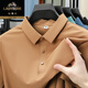 Classic car high-end ice silk short-sleeved T-shirt 2025 summer new fabric traceless business casual lapel shirt POLO shirt men 12358 haze blue 5XL
