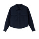 Vanciman French Casual Longärmed Hemd für Frauen im Herbst Neue schlanke Nischen-Schulter-Temperamenthemd Marine Blue L.