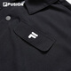 Fila Fusion Fila Fila Trendy Brand Woven Jumpsuits Women Fashion Shirt Collar Collar Sortas Shorts Dark Black-Bk S 160/80a/S