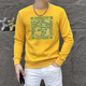 华伦天奴·奥兰迪（Valentino Orlandi）衣服舒适新款圆领修身男士卫衣2024秋季新款百搭印花百搭上衣 T6176黑色 M