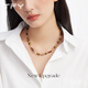 TFY Maillard tiger eye stone beaded necklace women's 2025 new hot style high-end light luxury niche unique clavicle chain tiger eye stone beaded necklace