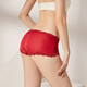 Sihuang Mid-T-Waist Seidenunterwäsche für Frauen 100% Maulbeer Seidengestricke sexy Spitze Boxer Shorts Dünne Großgröße Wein Rot 3883+Dunkelschwarz 3884 XL Eins Größe