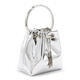 Jimmy Choo Metal Bucket Ladies Handbag Logo embellished tassel design Large capacity daily commuting bag White TU