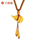 Liuguifu Jewelry Gourd Gold Pendant Women's Pure Gold 2025 New Style Pure Gold Necklace Pendant Birthday Gift for Girlfriend Mom Gold Weight 2.87g Gourd Pendant (Braided Rope Style)