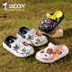 SNOOPY Snoopy children's shoes children's clogs cool cartoon slippers boys and girls lightweight garden shoes B450 black and white 40
