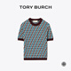 Tory Burch 汤丽柏琦【限时礼遇】撞色短袖提花针织衫TB 167196 水蓝色 967 M 165/88A