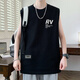 Aoxuanjue vest men's summer men's round neck sleeveless quick-drying high-end trendy brand vest casual sweatshirt t men's clothes 1708 black XL suggests 110-130Jin [Jin equals 0.5 kg]