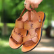 
Woodpecker official brand sandals men's summer 2025 new breathable leather sandals slippers non-slip beef tendon sole beach shoes waterproof and cold 6227 khaki beef tendon sole-flagship model 37