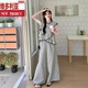 Victoria's Style Ruffled Flying Sleeve Weste Top Casual Hosenanzug für Frauen Sommer 2025 Neue gestreifte Weitbeinhosen Zwei-teiliger zweiteiliger Set Designer Original S (Empfohlen 105jin [Jin entspricht 0,5 kg] oder weniger)