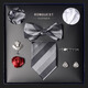 T/Zwanziger Herrenkrawatte, Fliege Krawatte, Taschenschal, Kragenclip, Manschettenknackkasten formelle Anzug Box Freund Hochzeitsbräutigam Red M898 Geschenkbox Set Set