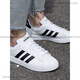 阿迪达斯 （adidas）男女鞋夏季新款透气休闲网球鞋皮面低帮板鞋情侣小白鞋女 GW9195 36
