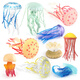 
Simulated jellyfish jellyfish model ornament for the sky jellyfish marine life children's cognitive soft glue aquarium decoration landscaping T15904 jellyfish 26g