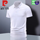 Pierre cardin ice silk traceless short-sleeved T-shirt men's lapel summer polo shirt men's casual half-sleeved daddy suit ZMN-BJ12358 black [single-piece] XL weight 130-145Jin [Jin equals 0.5 kg]