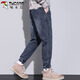 Woodpecker (TUCANO) jeans men's loose legged casual pants men's autumn and winter pants men's harem overalls men's pants blue gray L