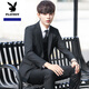 Playboy (PLAYBOY) Teenage High School Students 18 Years Old Adult Dress Suit College Style Student Formal Suit Suit Men's Jacket New Black 2-button Suit Top S 165 Recommendation 90-105Jin Jin is equal to 0.5 kg
