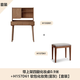 Genji Muyu solid wood dressing table ash wood simple dressing table 0.9m with shelf four-legged dressing table + makeup stool matte gray