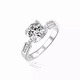 I Do platinum PT950 diamond ring 1 carat micro-paved bull head cultured diamond proposal engagement diamond ring gift for girlfriend micro-paved bull head 50-point diamond size 14