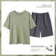 Xiwang Männer kurzärmeligte Pyjama Herren Sommer 2025 Neue Sommer große Jungen Home Kleidung reines Baumwollset kann außerhalb von 13601 Herrenmodell 4xl tragen