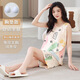HEYU PAJAMAS POUR LES FEMMES EN SUMBRE SEUR SEFFICATION SHORTS avec poitrine 2025 Floral Floral Outdoor Home Clothing FynJ-9856 M (80-100jin [Jin est égal à 0,5 kg]))