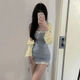 Yi Jingxuan (Yijingxuan) 2025 Internet Celebrity Hot Girl Start Skirt New Pure and Sweet Lace Vestido de cadera Cardigan Peque Nightclub Picture L 105-115Jin [Jin equivale a 0.5 kg]