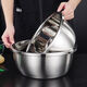 Sailotou Extra Thick 316 Stainless Steel Basin Household Egg-beating and Noodle Washing Basin Soup Basin Water Boiling Basin Foot Washing Basin 316 Five-piece Set 32 to 38 Solid Basin + 32 Leaky Basin