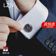 LZJV cufflinks men's French shirt cufflinks dress suit cufflinks high quality business formal shirt cufflinks gift box set silver cufflinks pair (gift box set)