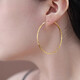 DL 1998 Fat Donglai same style 18K gold large hoop earrings 2025 new model main picture pattern gold color 5.0 cm