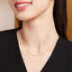 Old temple silver necklace for women with pendant plain chain O-shaped chain birthday gift for girlfriend and wife gold color O-shaped chain 45cm