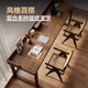 Uteming American retro solid wood student study table study desk home bedroom wall double long strip calligraphy length 200 width 60 height 75 * thickness 5cm standard style
