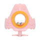 Baby bite molar stick, infant silicone teether, molar teeth fixator, rattle teether, aircraft ring teether, airplane - rattle pink + PP chain anti-fall chain + box