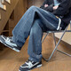 Straight Jeans Men's Spring and Autumn American Retro Pants Retro Casual Hens.