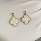 18K gold four-leaf clover necklace for women rose gold clavicle chain short activity color single pendant single pendant medium yellow I gold black agate