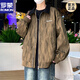 罗蒙（ROMON）外套男士春秋2025新款夹克薄款上衣服青少年痞帅休闲工装褂子新品 K15832白灰 M