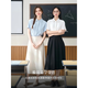 Fräulein Bird White Professionales Kurzärärmungshemd für Frauen im Sommer öffentliche Prüfung Interview Chiffon Top-Pendel-Outfit formelles Hemd