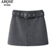 Viainosqinenosshiman tienda insignia oficial 2025 Spring Nuevo producto Cinturón casual falda falda mujer 3523 humo gris humo gris s
