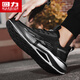 Krieger Sommer Herrenschuhe Mesh atmungsaktiven Sportvaters Schuhen Herren Soft Sohle lässige Laufschuhe l847c schwarz 42