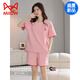 Cat Man (MiiOW) [Chinese Valentine's Gift] 2025 new pajamas for women in summer pure cotton short-sleeved sweet casual sports home clothing set Z9856 M [Recommended 80-100Jin [Jin equals 0.5 kg] wear]