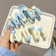 Cream Korean style gentle and elegant love wave clip for female queens new style shark clip temperament hairpin milk white + blue love clip 2 pcs