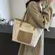 Retro exquisite Arbeit Pendlertasche für Damen 2025 Neue grenzüberschreitende Mode große Kapazität Student One-Shoulder 6627 Beige-White gepaart mit Khaki