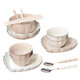 Bols colorés sous le glaçage, nouveau style d'assiettes en céramique ménagère, bols et baguettes combinaison ménage de créneaux de ménage bols de vaisselle et assiettes peintes en or 4-6 personnes Boîte-cadeau de nourriture 1355