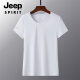 JEEP SPIRIT夏季薄款冰丝速干t恤男宽松大码运动休闲圆领透气冰丝上衣T恤 JEEP6628男白色LAY LOW L 女105-115斤
