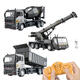 Yue Yue Mini Hundred Ton King Alloy Universiade Super Large Truck Heavy Truck Toy Model Semi-trailer Large Boys and Children Alloy Version Dump Truck Remote Control Version Black 3 Sets