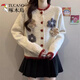 
Woodpecker (TUCANO) sweater cardigan jacket for women 2025 spring new miu love button flower long-sleeved short top spring suit white S [recommended 80Jin [Jin equals 0.5 kg]-95Jin [Jin equals 0.5 kg]]