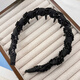 Hairband with high crown for women, toothed headband, fashionable and stylish hairpin 2025 new headwear, black satin beads, certified high crown