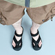 Hawit driving sandals driving shoes men's rubber head herringbone sandals sandals dual-purpose beach shoes summer anti-slip fishing black 5155 head sandals dual-purpose 40