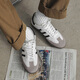 
Qingsi Fangde training shoes men's summer Sambad style Forrest Gump shoes genuine leather men's shoes training shoes sports shoes training White gray 9715 35