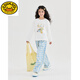
Little yellow duck girl super beautiful suit children 2025 new spring dress fashionable girl big boy fashionable street sweatshirt plaid pants trend 15266 blue + 4916 gradient 140 cm