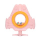 Baby bite molar stick, infant silicone teether, molar teeth fixator, rattle teether, aircraft ring teether, airplane - rattle pink + PP chain anti-fall chain + box